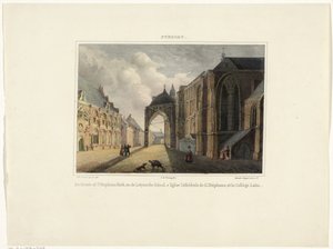 Gezicht op de Stevenskerk en de Latijnse School in Nijmegen
