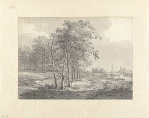 Landschap met een weg langs een water door Johannes Franciscus Christ