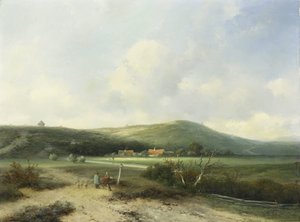 Gezicht in de duinen door Johannes Franciscus Hoppenbrouwers