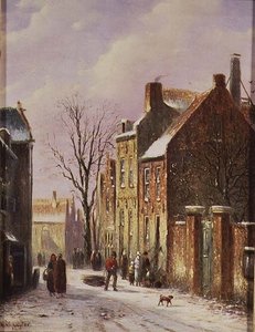 Winter straatbeeld