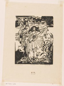 Hindoedanseres door Johannes Frederik Engelbert ten Klooster (signed by artist)