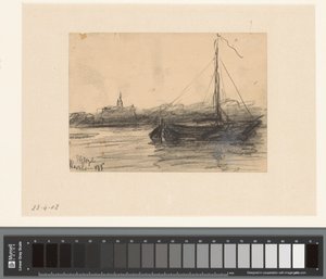 Gezicht op Haarlem van het water