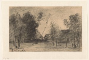 Groep huizen en bomen bij Hooghalen
