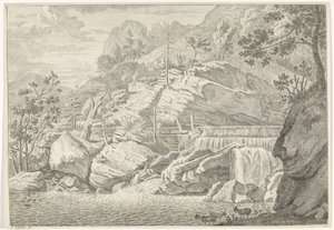 Gezicht op de grote waterval van Chartreuse