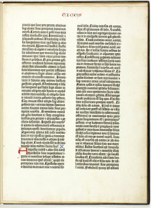 Gutenberg Bijbel Blad door Johannes Gutenberg