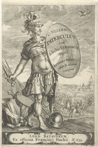 Romeinse krijgsman voor een slagveld