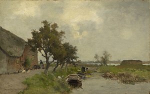 Kleren wassen, c.1850-80 door Johannes Hendrik Weissenbruch