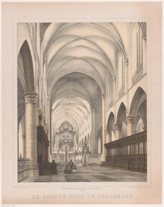 Interieur van de Grote Kerk in Dordrecht