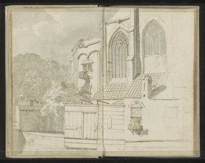 Achterzijde van de Nieuwe Kerk te Delft
