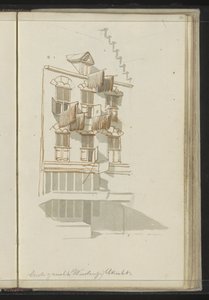 Gevel van een pand aan de Oudegracht te Utrecht door Johannes Huibert Prins