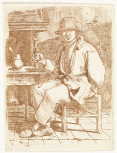 Lachende man met glas in de hand door Johannes Huibert Prins