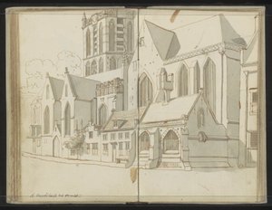 Rechtergevel van de Jacobikerk te Utrecht door Johannes Huibert Prins