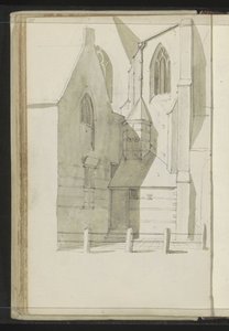 Zijaanzicht van de Grote Kerk te Hoorn