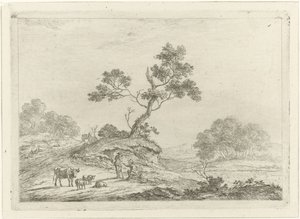 Landschap met herders in gesprek