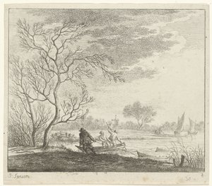 Landschap met vissers