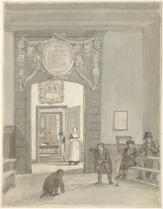 Doorkijk naar de Herenkamer van Evangelisch Lutherse Diaconie en Bestedelingenhuis op de Nieuwe Keizersgracht