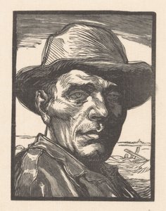 Portret van een onbekende man door Johannes Josephus Aarts (signed by artist)