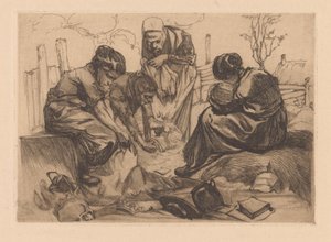 Treurende vrouwen door Johannes Josephus Aarts