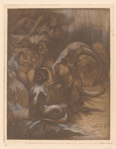 Vijf zeemeerminnen door Johannes Josephus Aarts