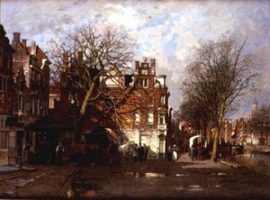 Capriccio uitzicht op stad door Johannes Karel Christian Klinkenberg