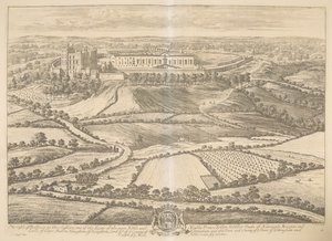 Het kasteel van Bolsover in Darbyshire: een van de zetels van de meest edele en machtige prins John Holles, hertog van Newcastle, markies en graaf van Clare, baron Haughton, Lord Lt. van het graafschap Nottingham en van de stad en het graafschap van de sta door Johannes Kip