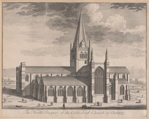 Het Noordelijke Uitzicht van de Kathedraal van Oxford door Johannes Kip, after Leendert Knijff