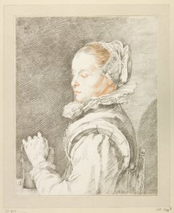 Portret van een jonge vrouw door Johannes Kornlein