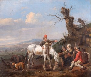Landschap met Rustende Reizigers, 17e eeuw