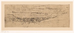 Glooiend landschap met dorp