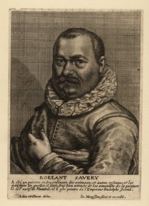 Portret van Roelant Savery, in Vlaanderen geboren schilder uit de Nederlandse Gouden Eeuw door Johannes Meyssens