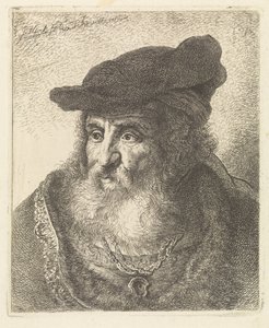 Portret van een oude man met baret