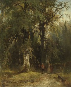 Uitzicht in het Bos door Johannes Warnardus Bilders