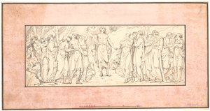 Bergrede. Schets voor verdwenen reliëf voor de Marmeren Kerk (portalen boven hoekramen) door Johannes Wiedewelt