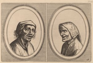 "Goe Geurtjen" en "Kribbighe Babbe" door Johannes and Lucas van Doetechum after Pieter Bruegel the Elder