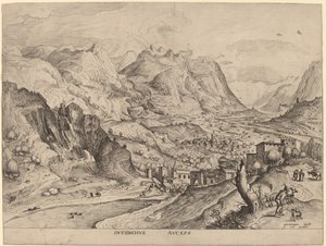 Insidiosus Auceps (De sluwe vogelvanger) door Johannes and Lucas van Doetechum after Pieter Bruegel the Elder