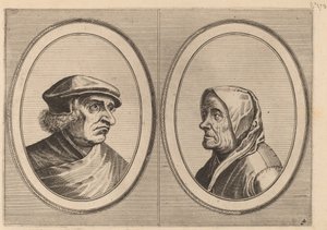"Joris Ysegrim" en "Quastighe Jopje" door Johannes and Lucas van Doetechum after Pieter Bruegel the Elder