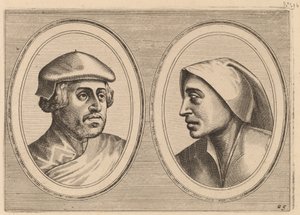 "Oprechte Lammert" en "Deughdighe Geertruyd" door Johannes and Lucas van Doetechum after Pieter Bruegel the Elder