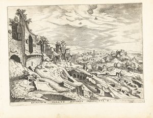 Tweede gezicht op de Palatijn in Rome door Johannes of Lucas van Doetechum (attributed to)
