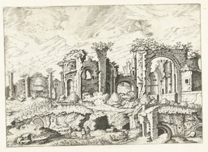 Vierde gezicht op ruïnes op de Palatijn