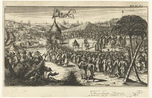 Nederlandse vertegenwoordigers verschijnen voor Koxinga door Johannes van Baden