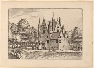 Kasteel door Johannes van Doetechum, the Elder and Lucas