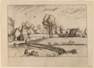 Landhuizen door Johannes van Doetechum, the Elder and Lucas
