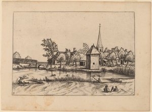 Dorp met Kerk en Brug