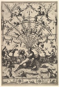 Moderne Groteske Decoratie met een Riviergod, 1557