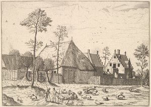 Schuur met huisje, uit De Kleine Landschappen, 1559-61
