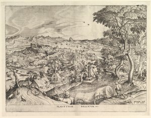 De Belgische Wagen Plaustrum Belgicum uit De Grote Landschappen, ca. 1555-56