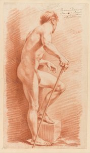 Staand mannelijk naakt, van opzij gezien (1e prijs 1773) door Johannes van Dregt