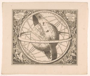 Hemelkaart van de aarde volgens het stelsel van Ptolemaeus