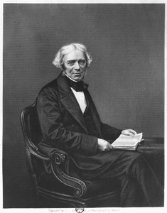 Portret van Michael Faraday (1791-1867) gegraveerd door D.J. Pound naar ...
