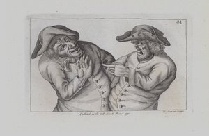 Een boze man met wijzende vinger (gravure) door John  Collier